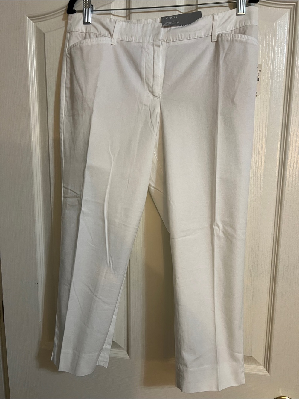 Talbots White Slim Leg Women's Perfect Crop Pant